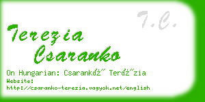 terezia csaranko business card